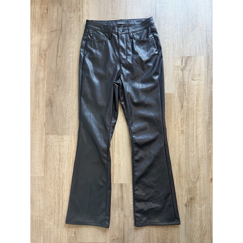Judy Blue Tummy Control Black Faux Leather Bootcut Pants Sz 7/28 JB88885